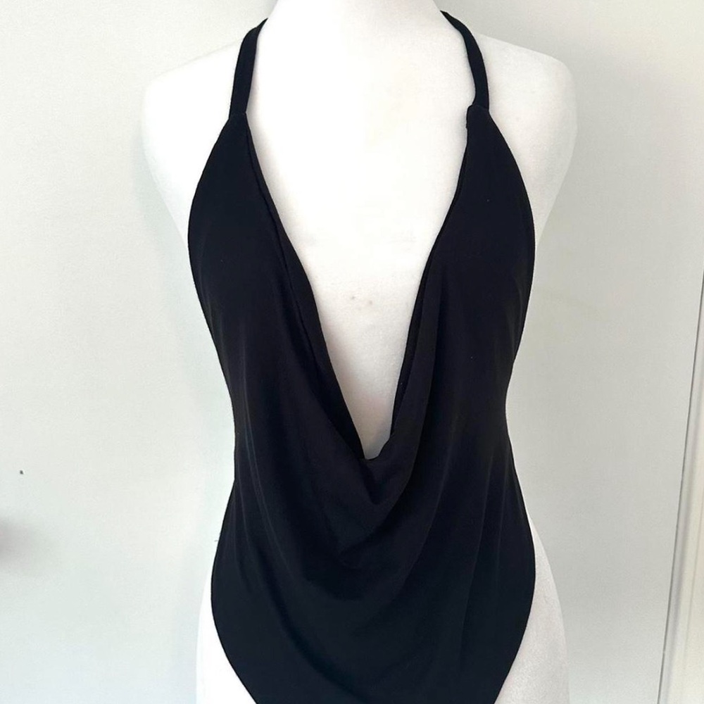 Draped Cowl Neck Halter Top